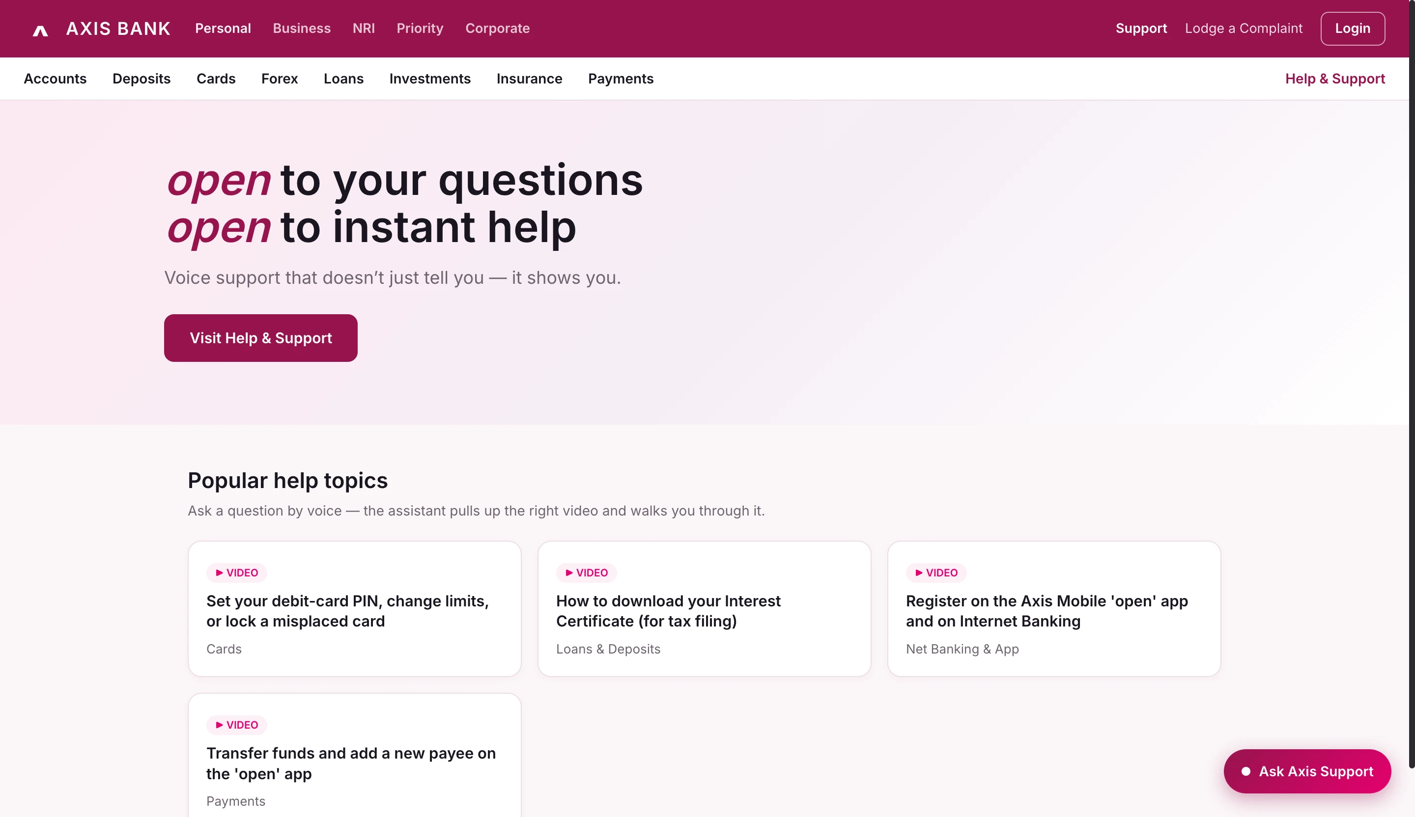 Onboarding and support — banking